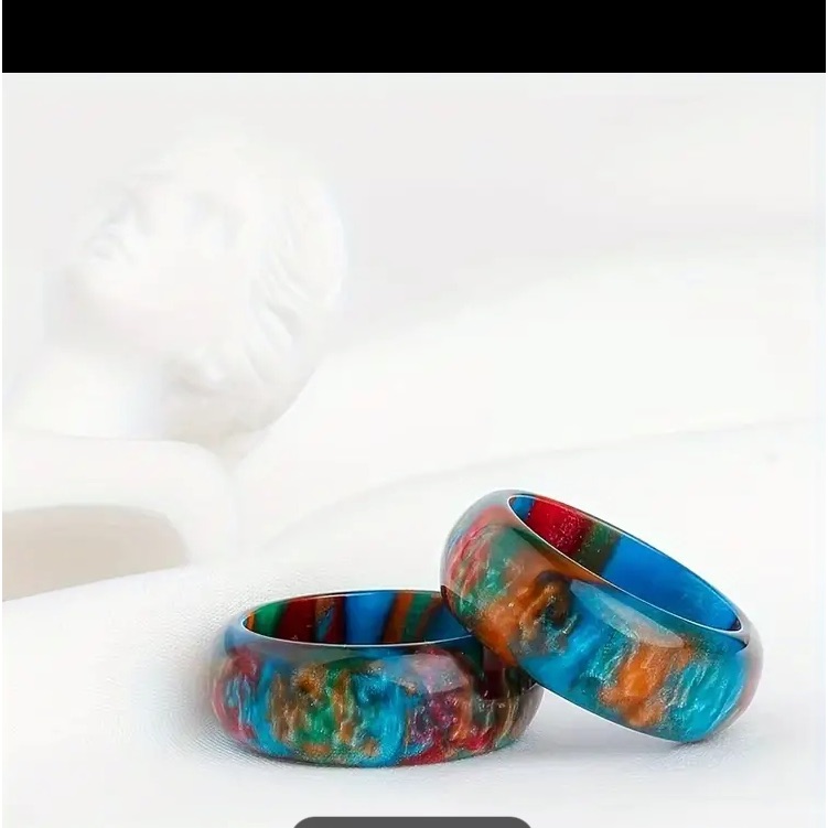 Boho Style Band Ring Rainbow Color Suitable For Men And Woman Boho Style Band Ring Rainbow Color Suitable For Men And Woman